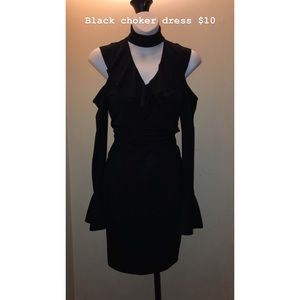 Black choker dress